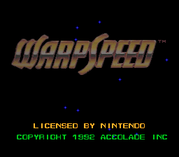 Warp Speed (Europe) Title Screen